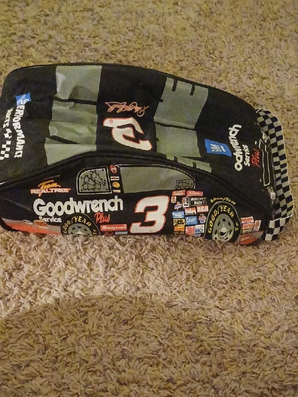 Goodwrench Black Racing Tote Bag with Checkered Strap